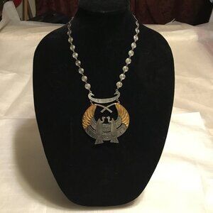 Vintage ART Arthur Pepper Egyptian Revival Vulture Goddess Necklace